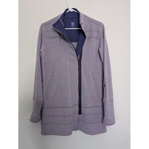 Title Nine Wool Blend Zip Front Sweater Jacket Purple Womens Small Zip‎ Pockets